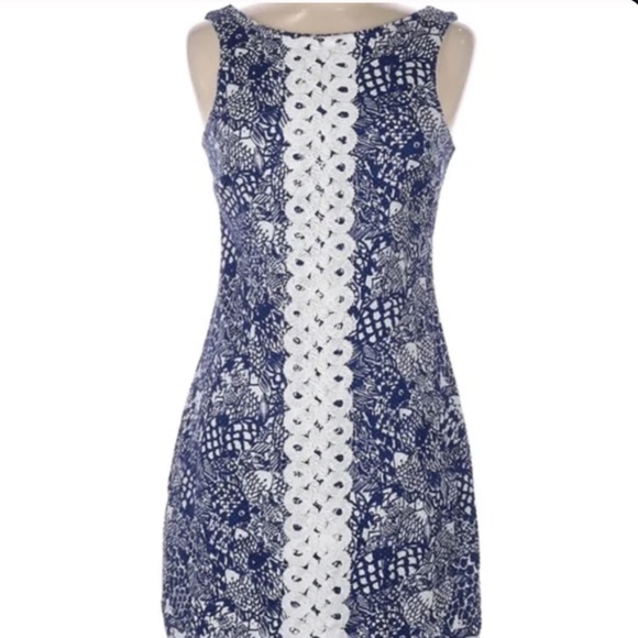 Lilly Pulitzer Dresses & Skirts - Lilly Pulitzer for Target Upstream Lace Trim Exposed Zip Barbie Sheath Dress 2